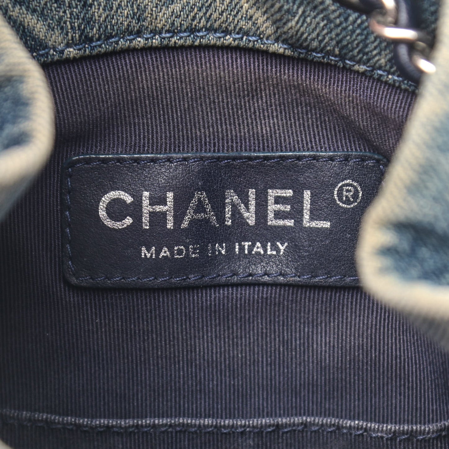 Denim Quilted Gabrielle Backpack Blue