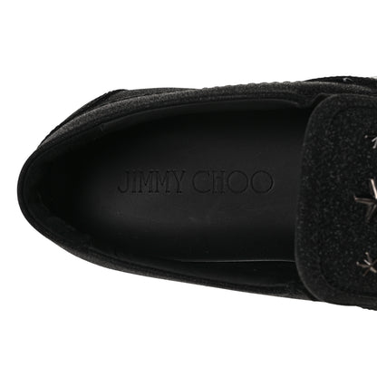 Jimmy Choo Fine Glitter Suede Mens Grove Sneakers 41 Black 7 of 8
