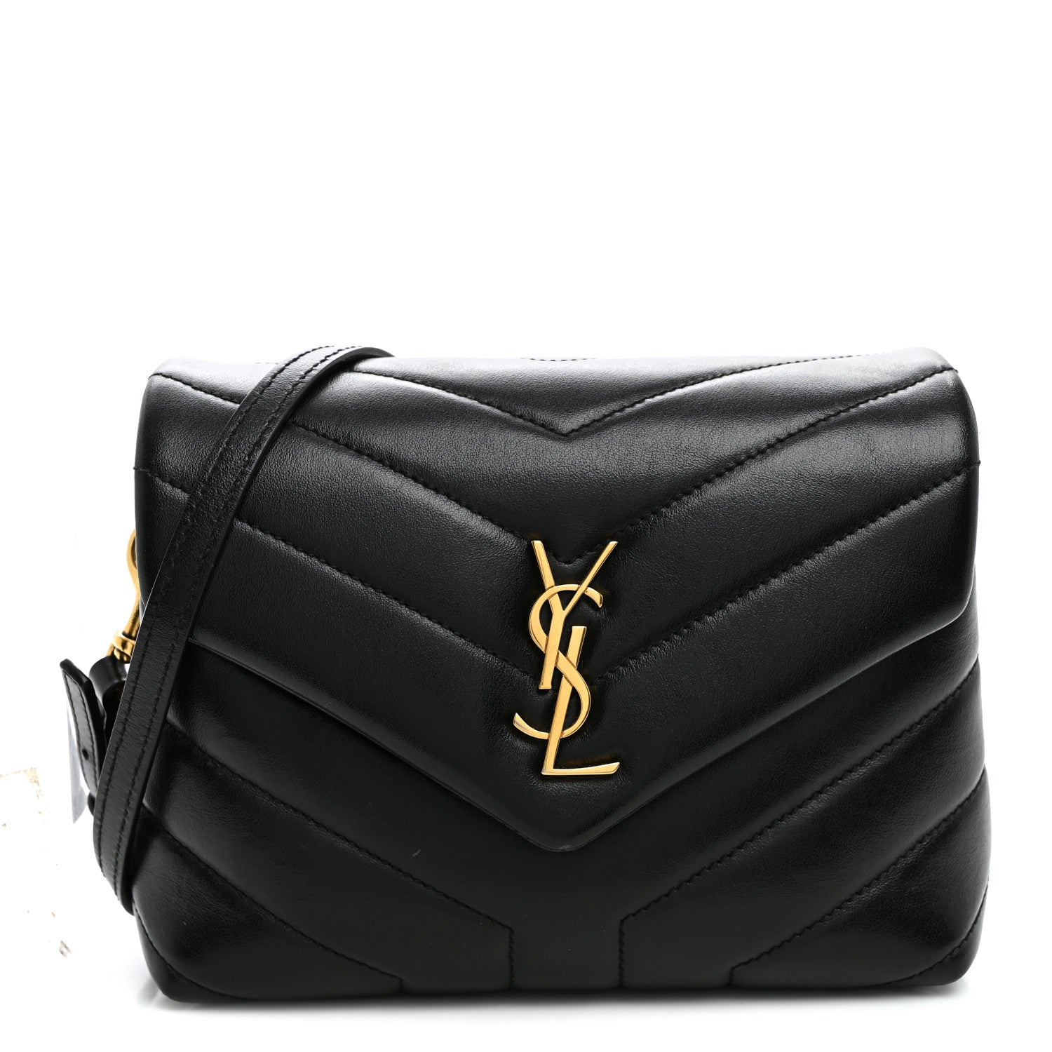 Saint Laurent Calfskin Y Quilted Monogram Toy Loulou Crossbody Bag Black 1 of 9