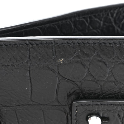 Saint Laurent Calfskin Crocodile Embossed Large Souple Sac De Jour Black 12 of 13