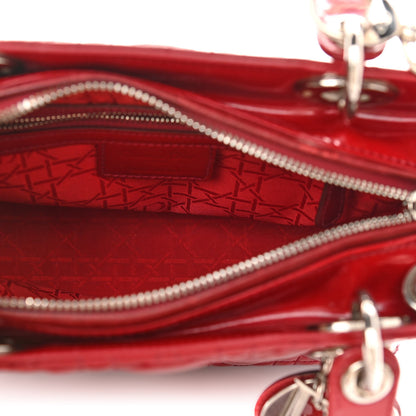 Christian Dior Patent Cannage Medium Lady Dior Red 5 of 15
