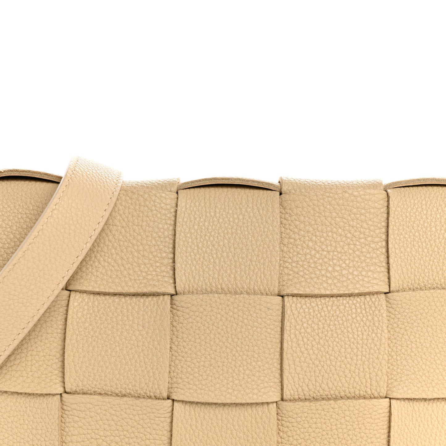 Grained Calfskin Maxi Intrecciato Cassette Crossbody Bag Porridge