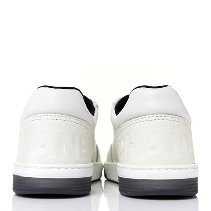 Chanel Grained Calfskin Fabric Womens Logo Sneakers 36 White Black 5 of 8