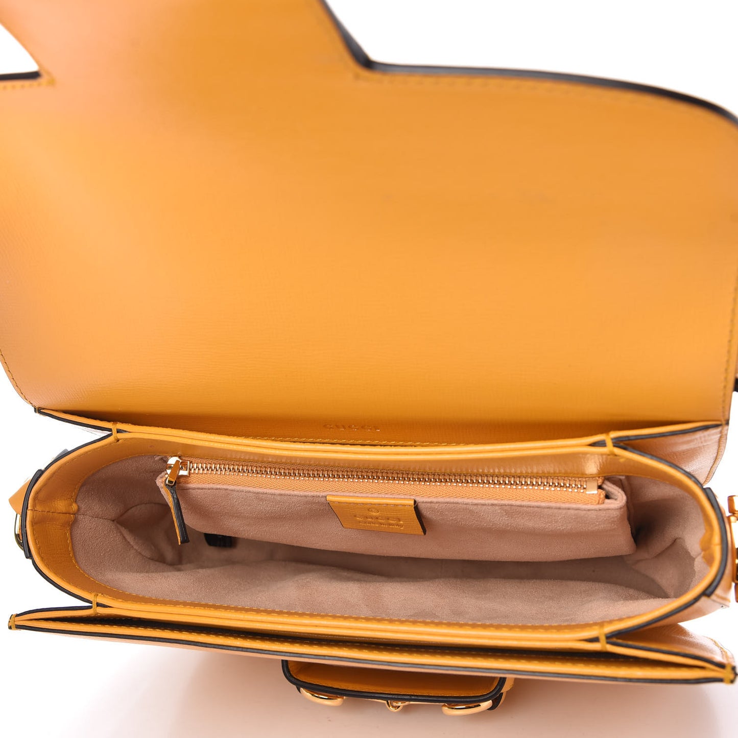 Textured Calfskin Horsebit 1955 Shoulder Bag Yellow