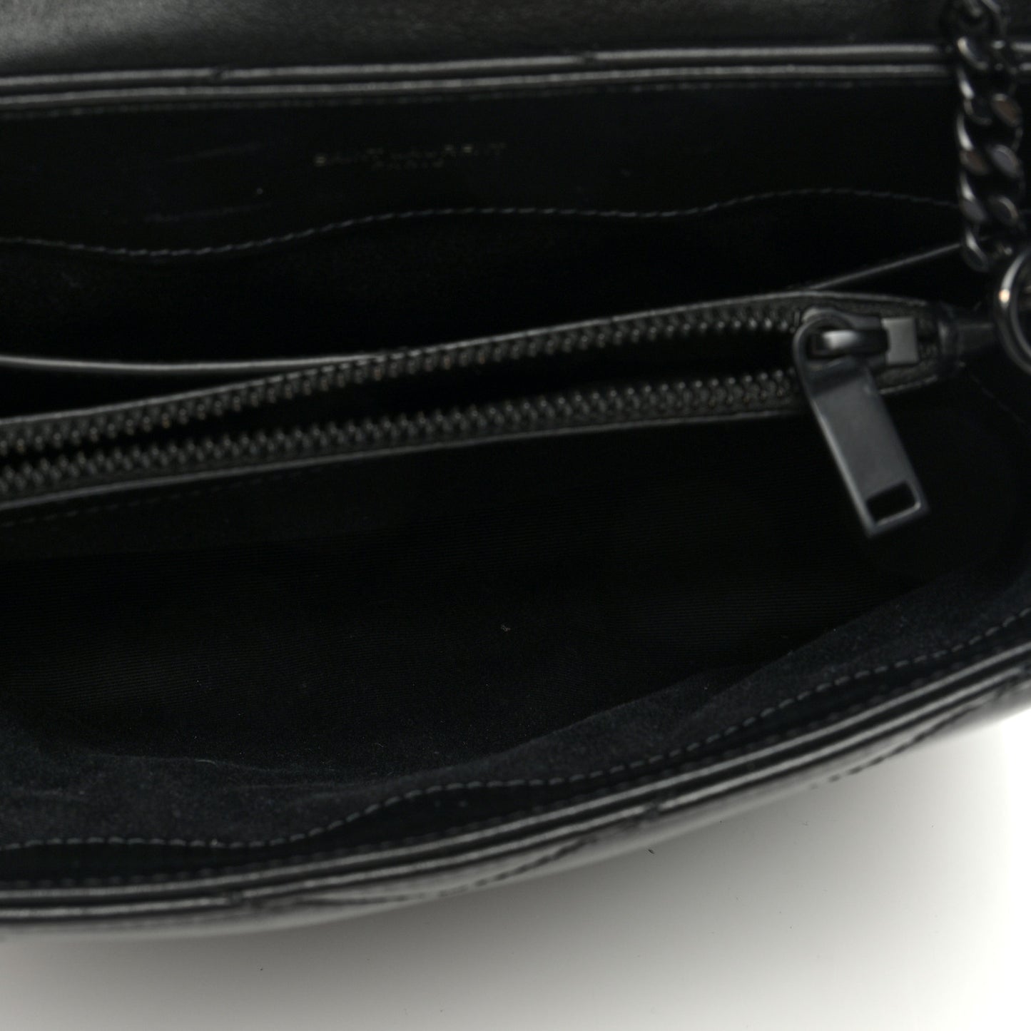 Calfskin Y Quilted Monogram Monochrome Small Loulou Chain Satchel Black