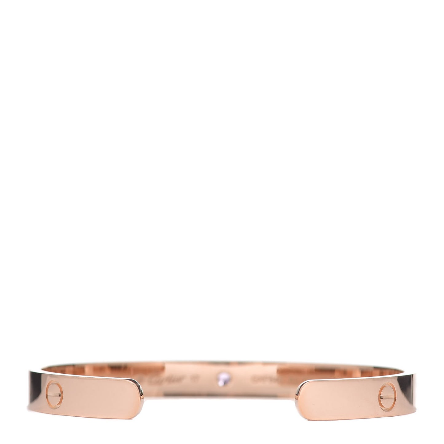 18K Pink Gold Pink Sapphire LOVE Cuff Bracelet 17