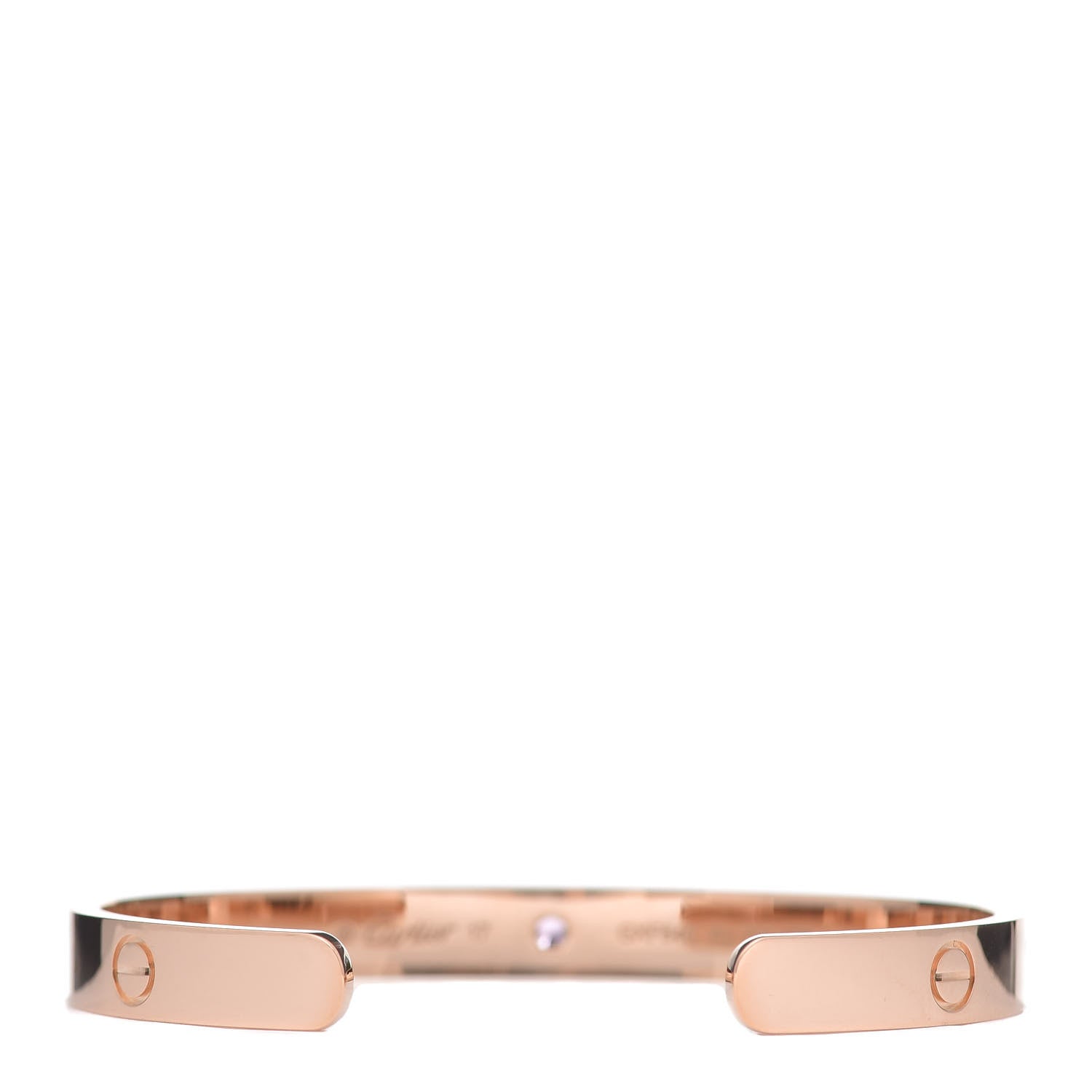 Cartier 18K Pink Gold Pink Sapphire LOVE Cuff Bracelet 17 3 of 5