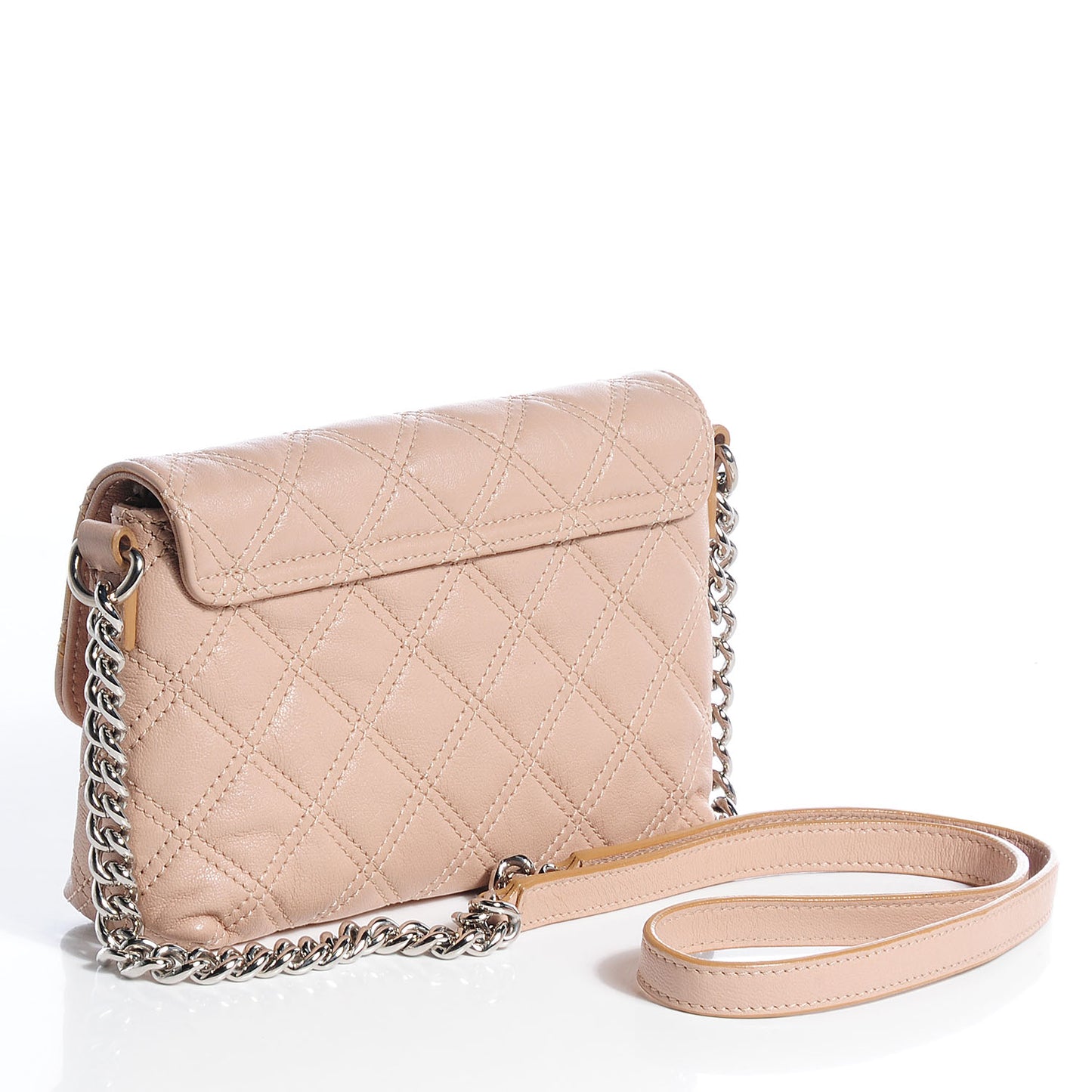 Leather Quilted The Small Single Flap Blush