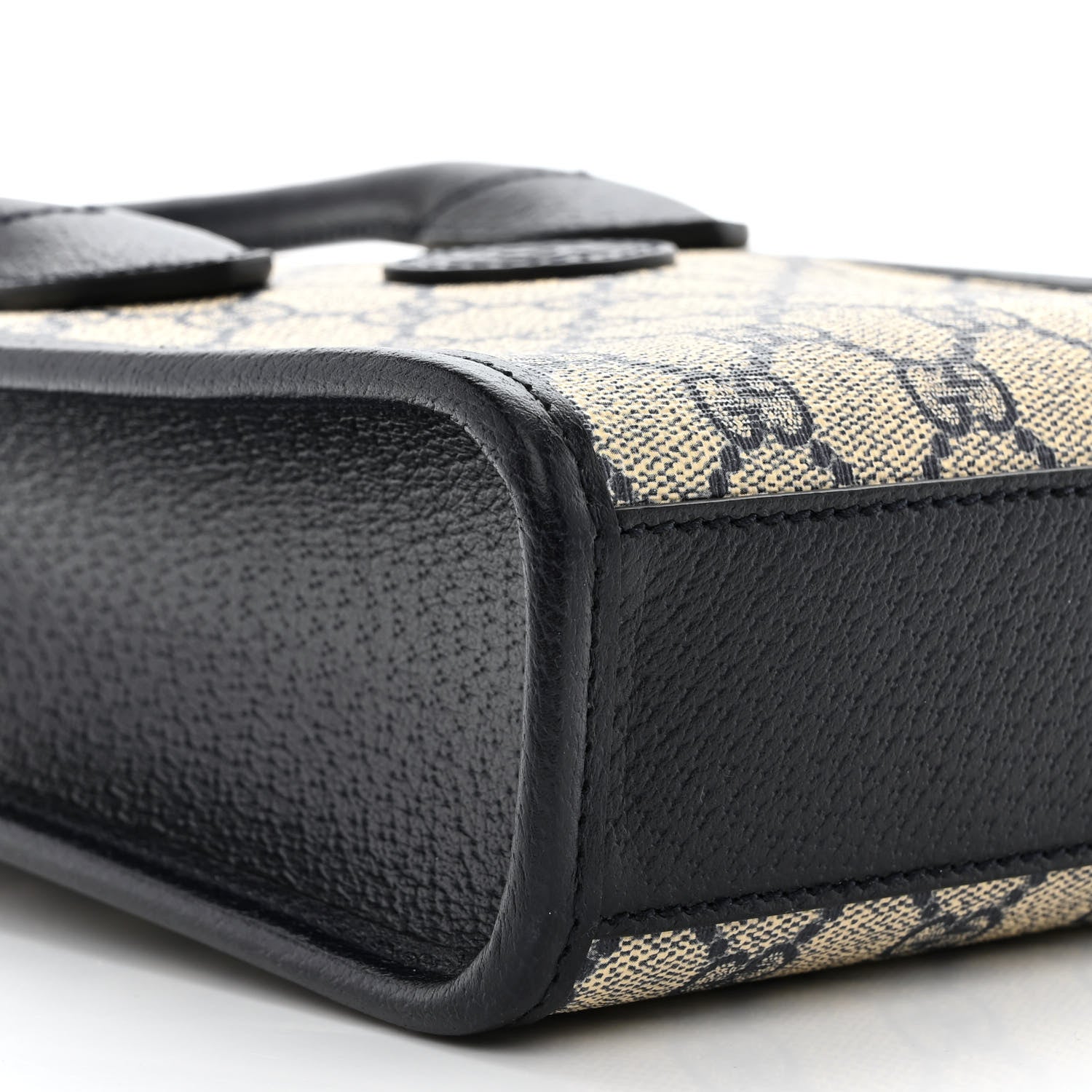 Gucci GG Supreme Monogram Textured Dollar Calfskin Mini Retro Interlocking G Tote Bag Beige Blue 9 of 12