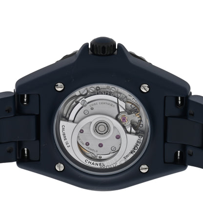 Chanel Stainless Steel Ceramic Diamond 33mm J12 Automatic Watch Blue 4 of 5