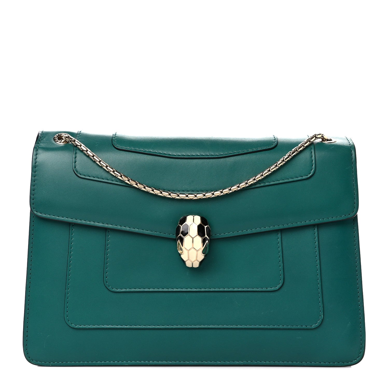 Bulgari Calfskin Serpenti Forever Crossbody Emerald Green 1 of 14