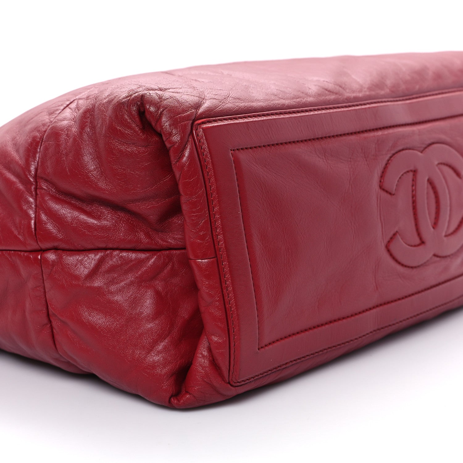 Chanel Lambskin Quilted Large Coco Cocoon Reversible Tote Red Red 9 of 11