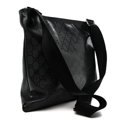 Gucci Imprime Monogram Medium Flat Messenger Bag Black 3 of 11