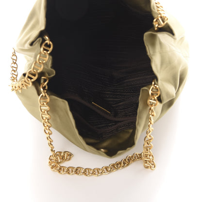 Prada Satin Rasso Chain Bag Light Green 5 of 12