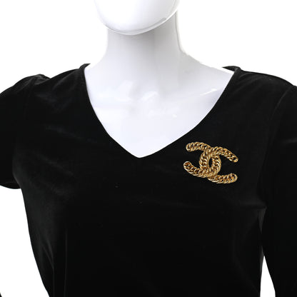 Chanel Metal Chain CC Brooch Gold 2 of 3