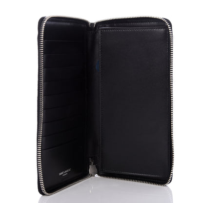 Saint Laurent Ultra Calfskin Monogram Mens Zip Around Continental Wallet Black 5 of 8