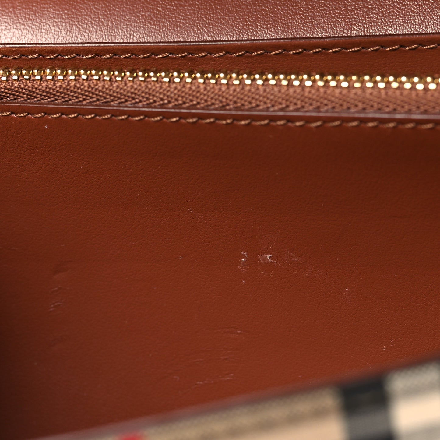 Grainy Calfskin Vintage Check Wallet With Detachable Strap Archive Beige Tan