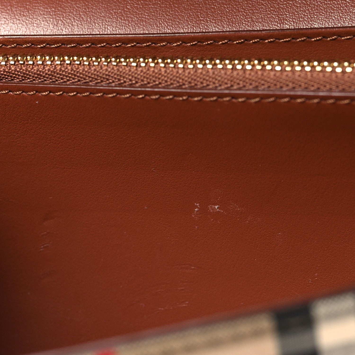 Burberry Grainy Calfskin Vintage Check Wallet With Detachable Strap Archive Beige Tan 11 of 13