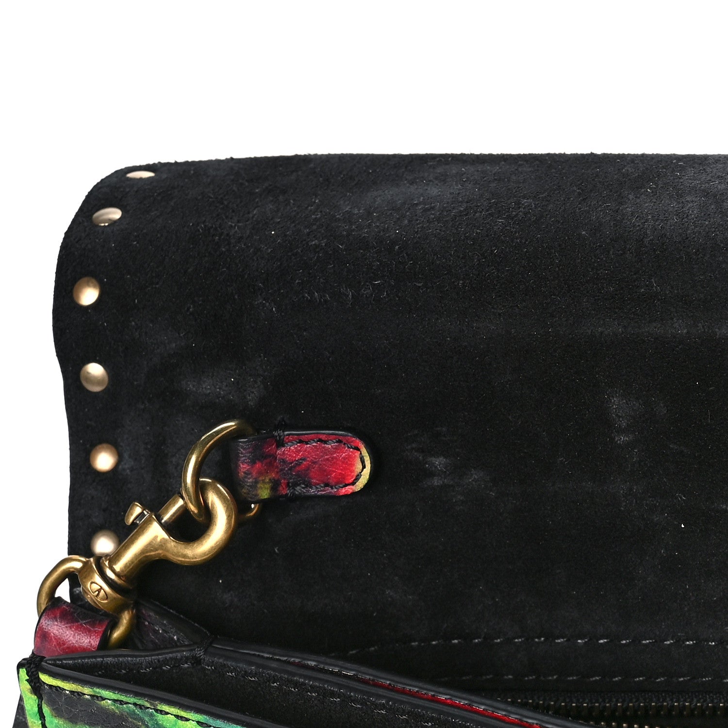 Valentino Garavani Pebbled Calfskin Tie Dye Rockstud Rolling Wristlet Clutch Multicolor 10 of 10