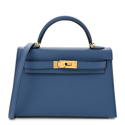 Hermes Epsom Mini Kelly Sellier 20 Bleu Agate 1 of 12