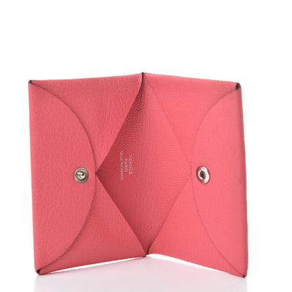 Hermes Chevre Mysore Calvi Card Case Rose Azalee 5 of 8