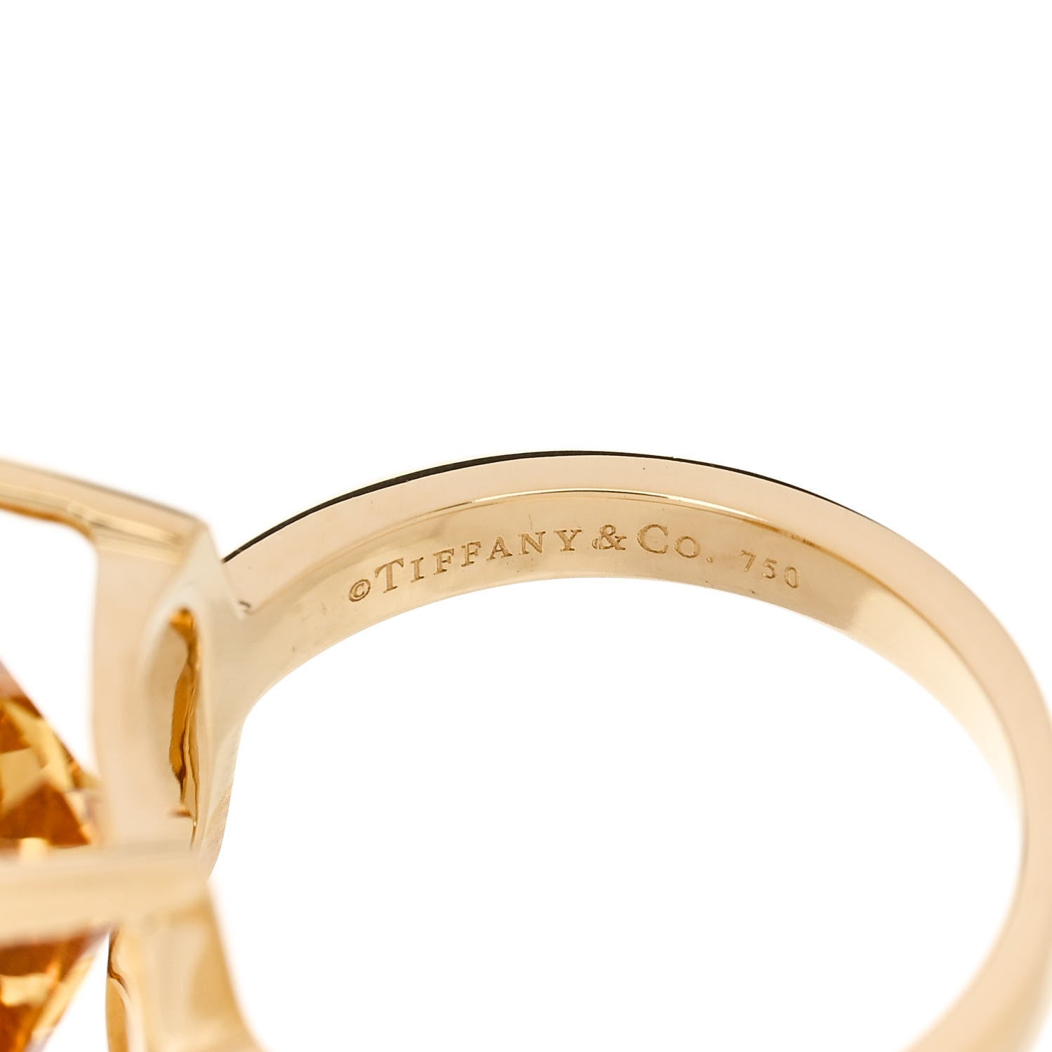 Tiffany 18K Yellow Gold Citrine Sparklers Cocktail Ring 50 5.5 5 of 5