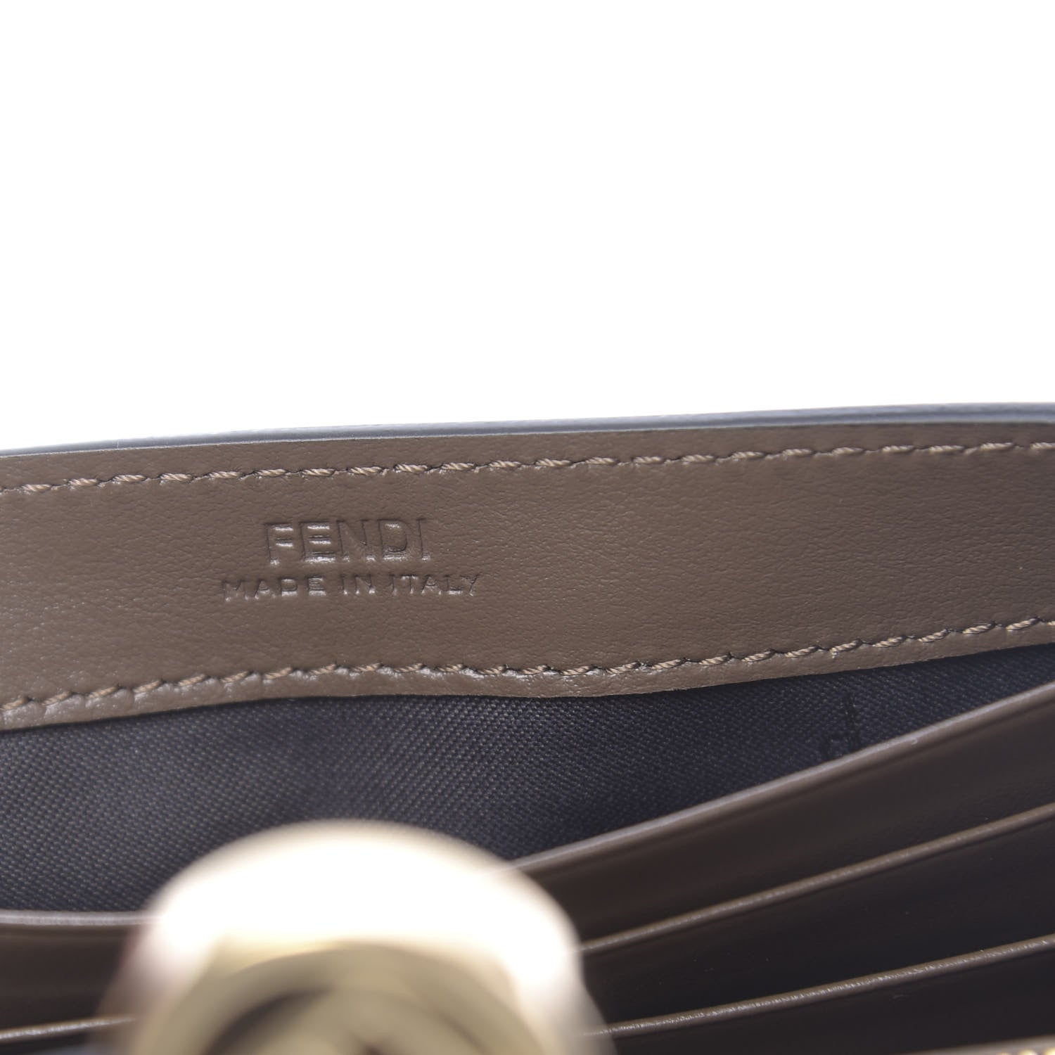 Fendi Vitello Soft F is Fendi Bi-Color FF 1974 Embossed Continental Envelope Wallet On Chain Maya Black 7 of 11