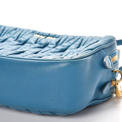 Miu Miu Nappa Matelasse Double Zip Shoulder Bag Turchese 11 of 11