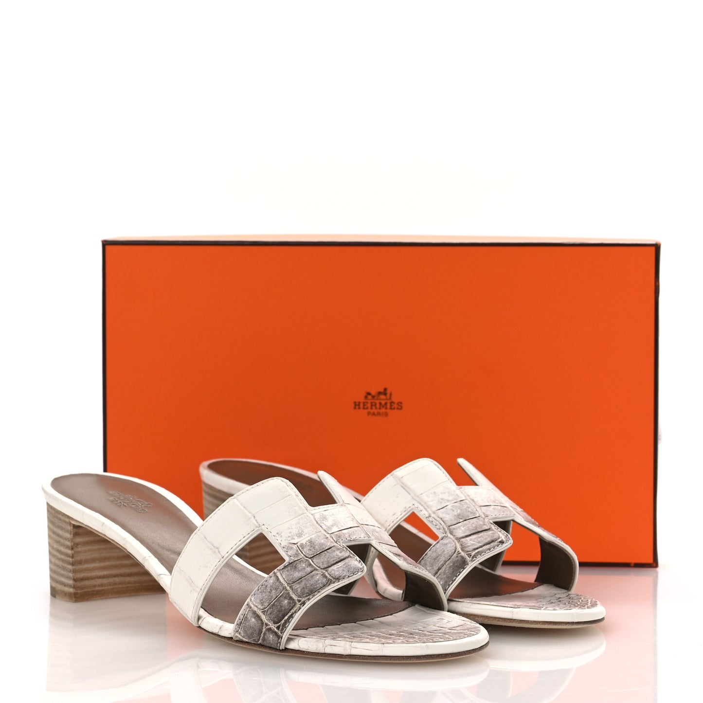 Matte Niloticus Crocodile Himalaya Oasis Sandals 40 White