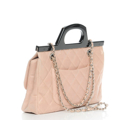 Chanel Glazed Calfskin Quilted Small CC Delivery Tote Light Pink 3 of 7