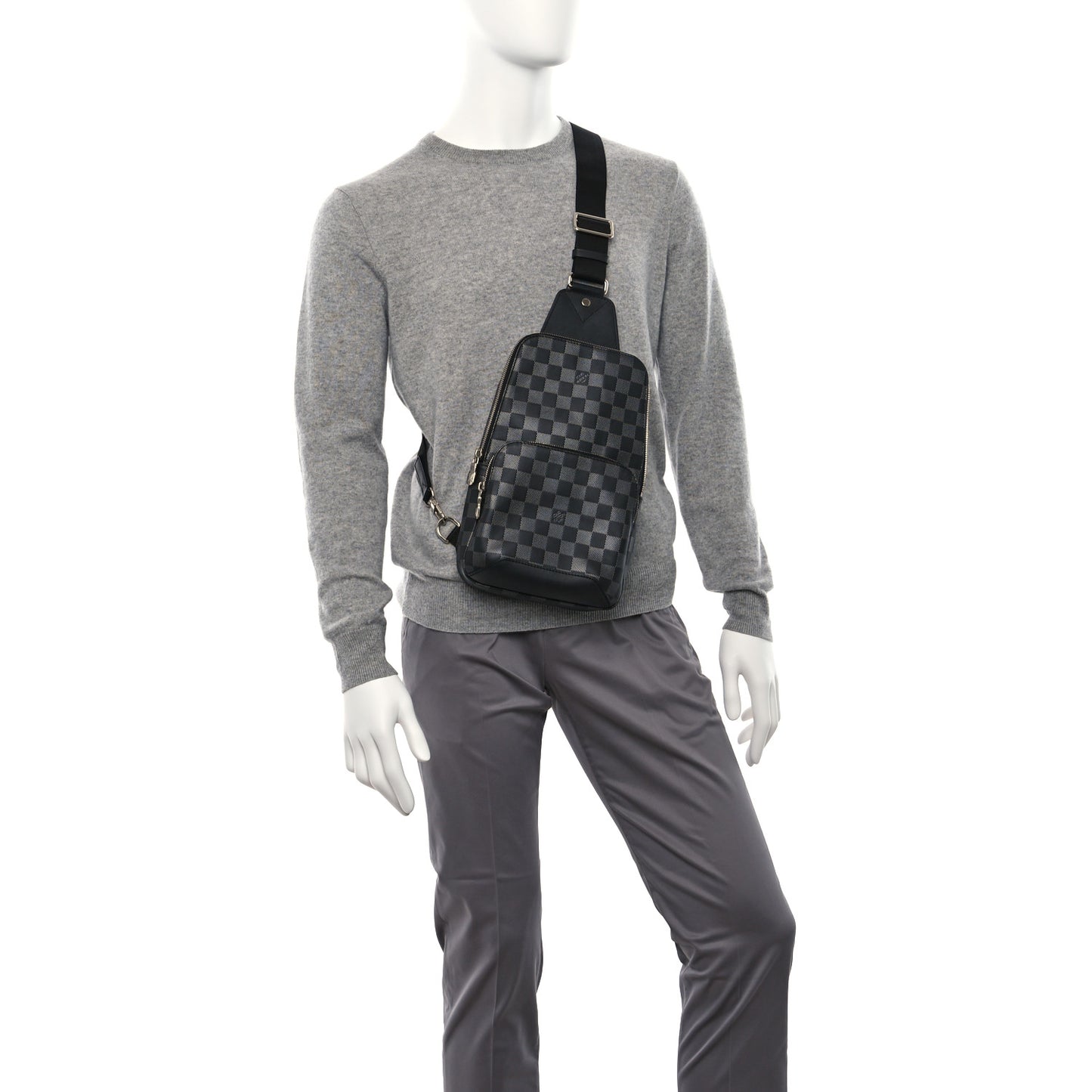 Damier Infini Avenue Sling Bag Onyx Silver