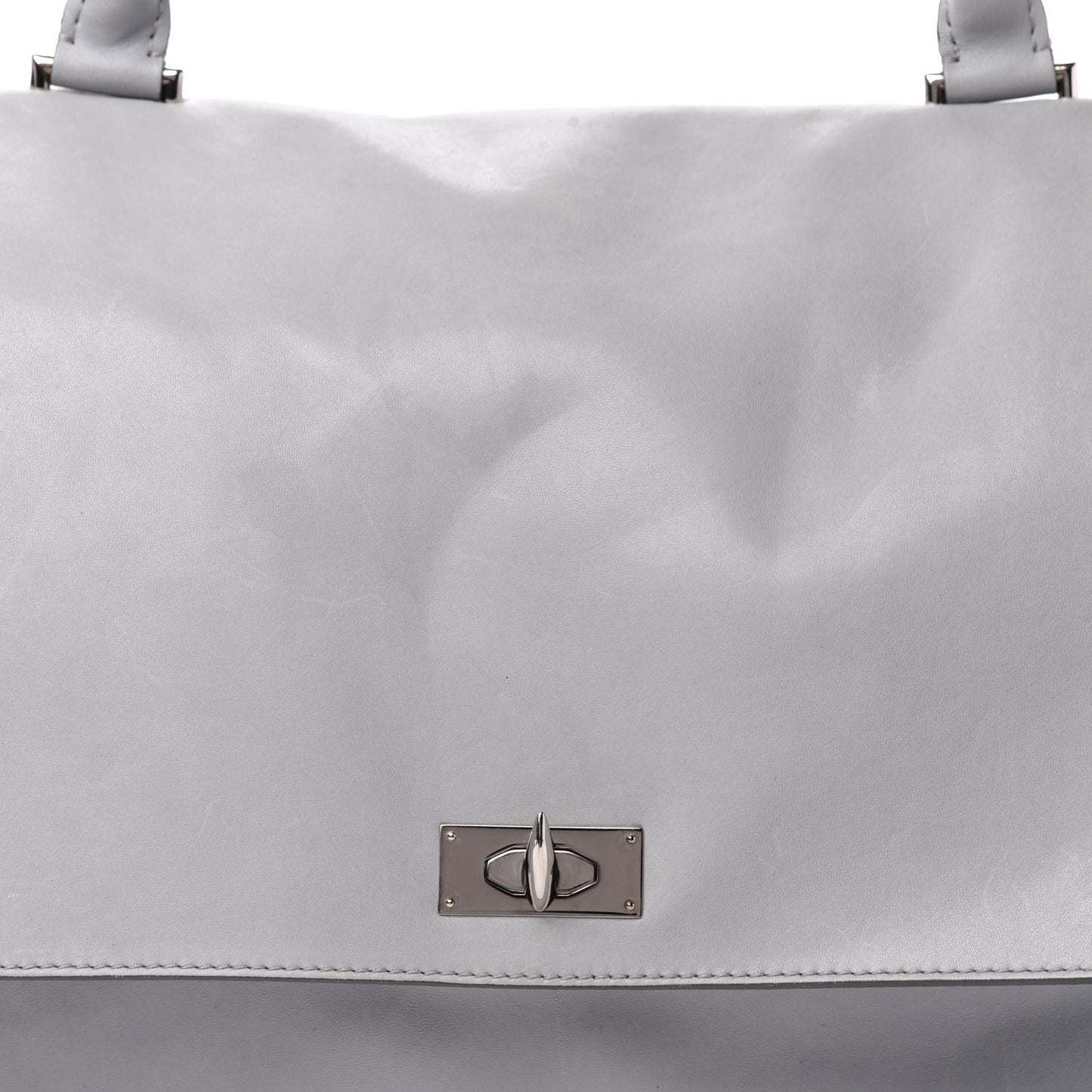 Lambskin Medium Shark Lock Satchel Grey