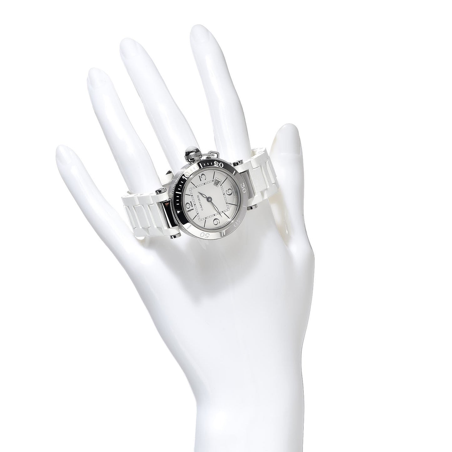 Stainless Steel Rubber 33mm Pasha C Seatimer Quartz Watch White