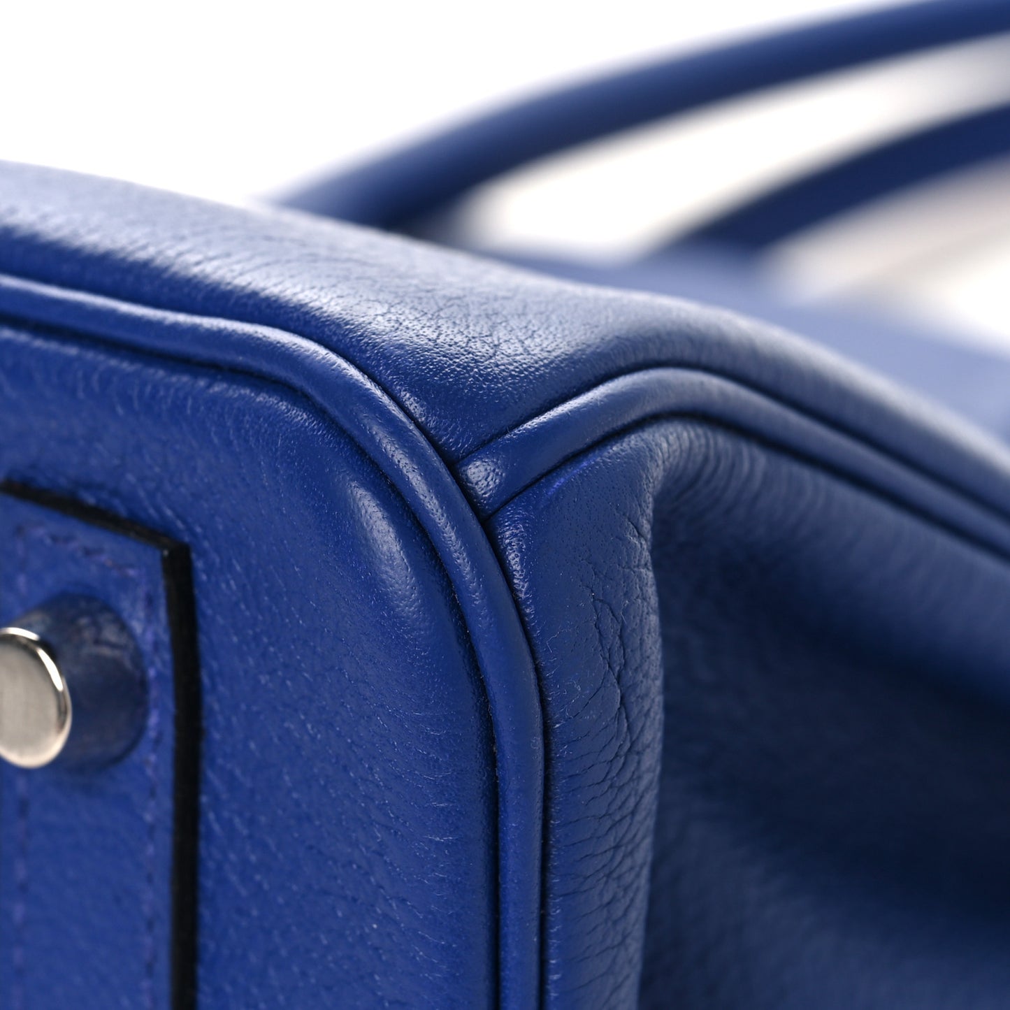 Taurillon Novillo Horseshoe Birkin 30 Bleu Brighton