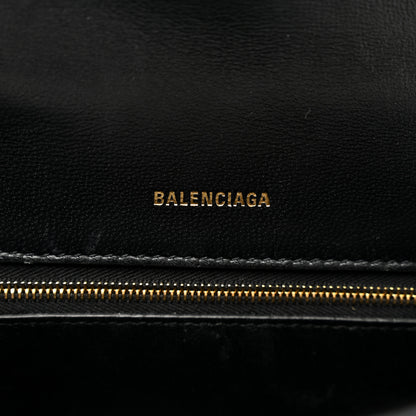 Balenciaga Shiny Box Calfskin Small Hourglass Top Handle Bag Black 7 of 9