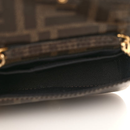 Fendi Glazed Fabric FF 1974 Nano Baguette Belt Charm Mogano Panna 5 of 10