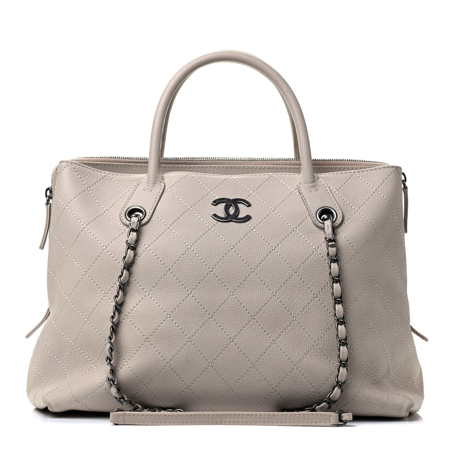 Grained Vegetal Calfskin Urban Shopping Tote Beige