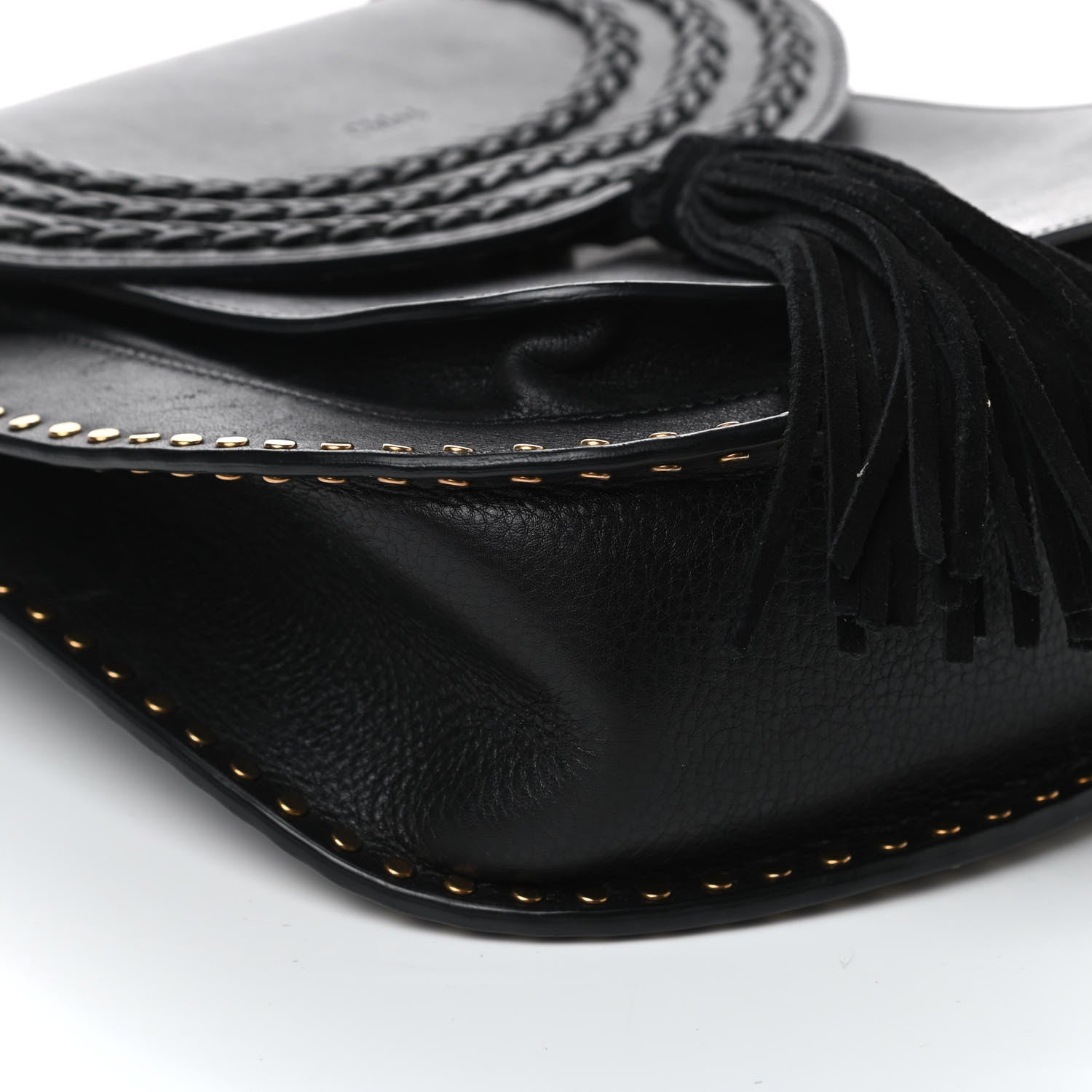Chloe Calfskin Braided Small Hudson Shoulder Bag Black 7 of 9