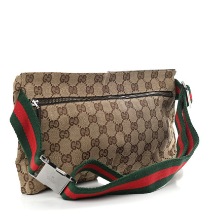 Gucci GG Monogram Web Double Pocket Belt Bag Dark Brown 2 of 12