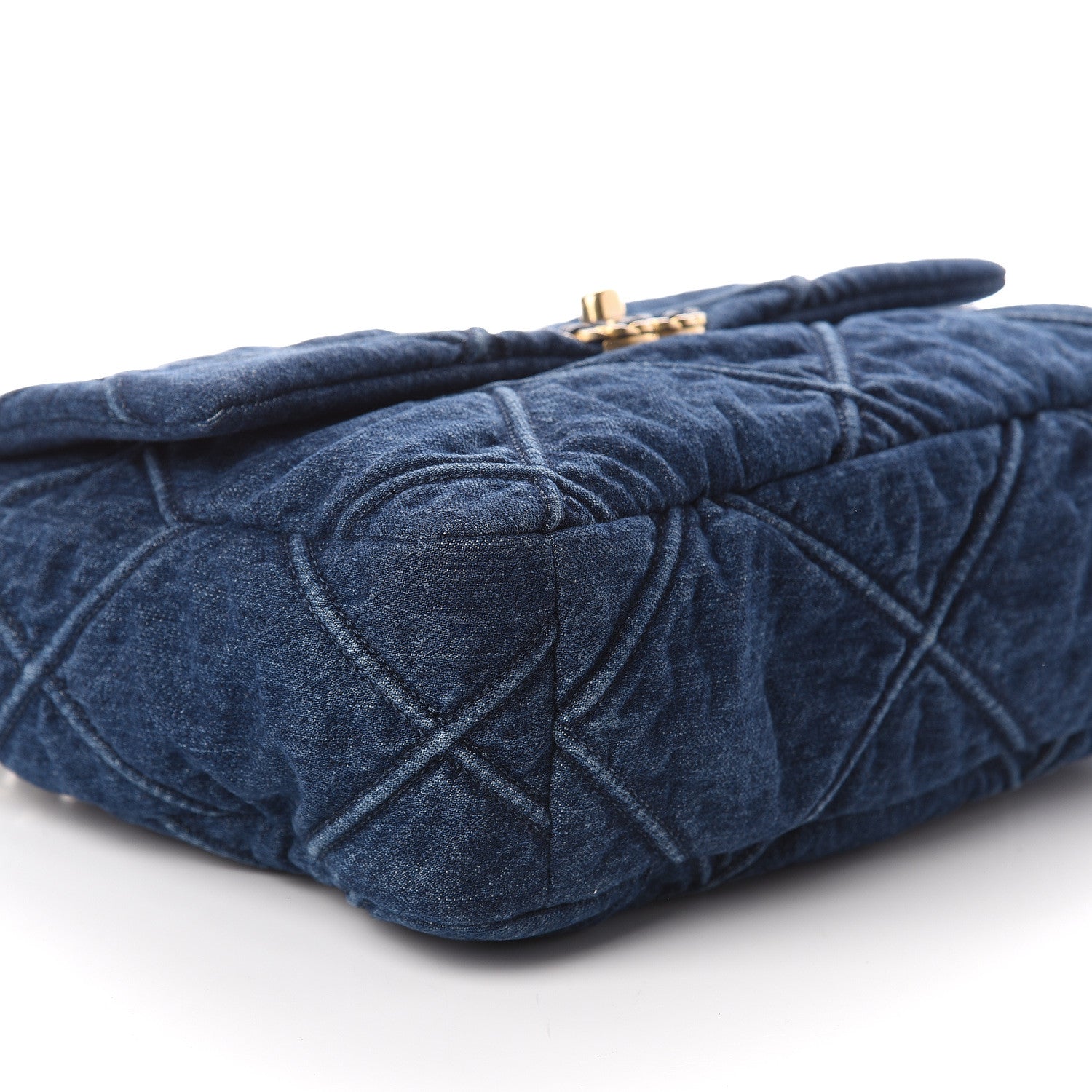 Chanel Denim Quilted Large 19 Flap Blue 8 of 9