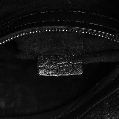 Celine Calfskin Crocodile Embossed Medium Phantom Luggage Black 8 of 11