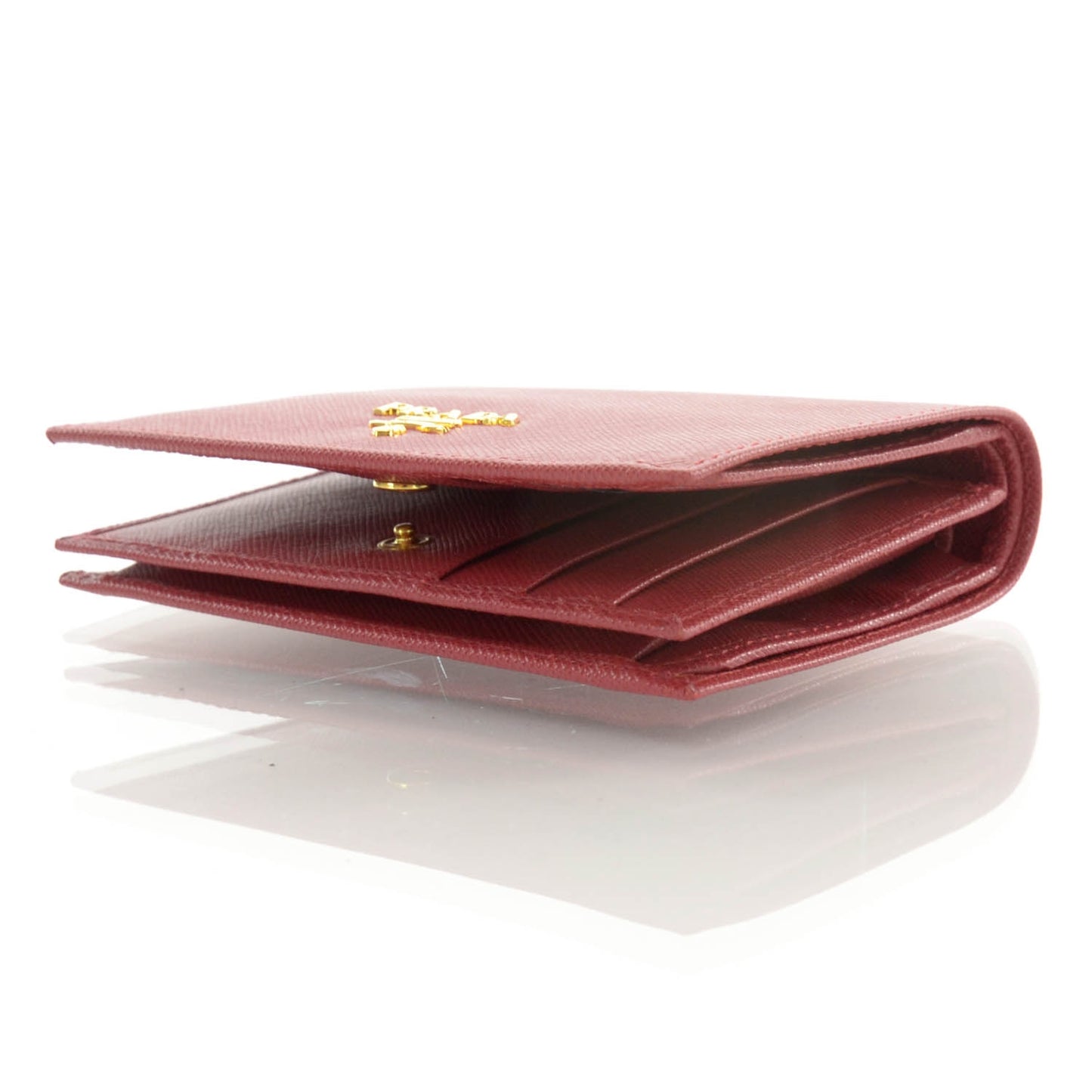 Saffiano Metal Bi-Fold Wallet Fuoco