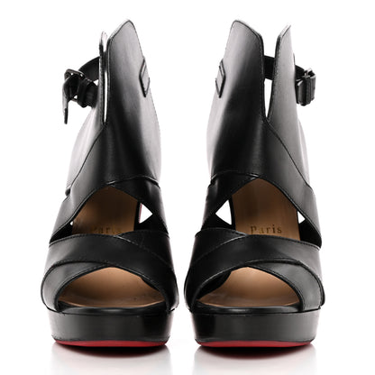 Christian Louboutin Calfskin Apron Lili 120 Pumps 38 Black 2 of 15