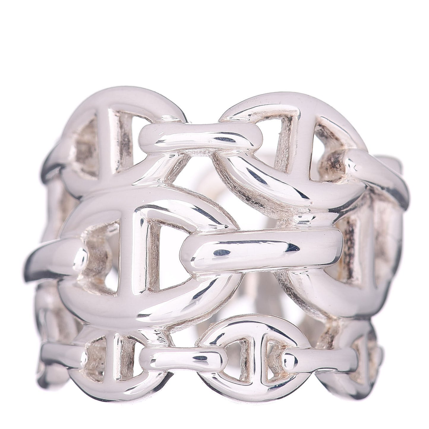 Sterling Silver GM Chaine d'Ancre Enchainee Band Ring 53 6.25