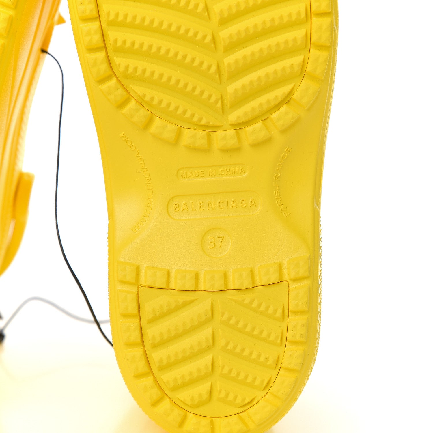Balenciaga X CROCS Rubber Textured Womens Platform Sandals 37 Jaune Soleil 7 of 8