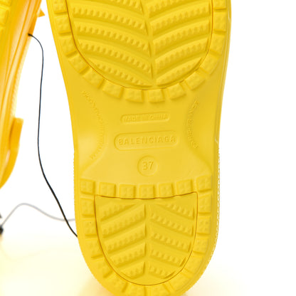 Balenciaga X CROCS Rubber Textured Womens Platform Sandals 37 Jaune Soleil 7 of 8