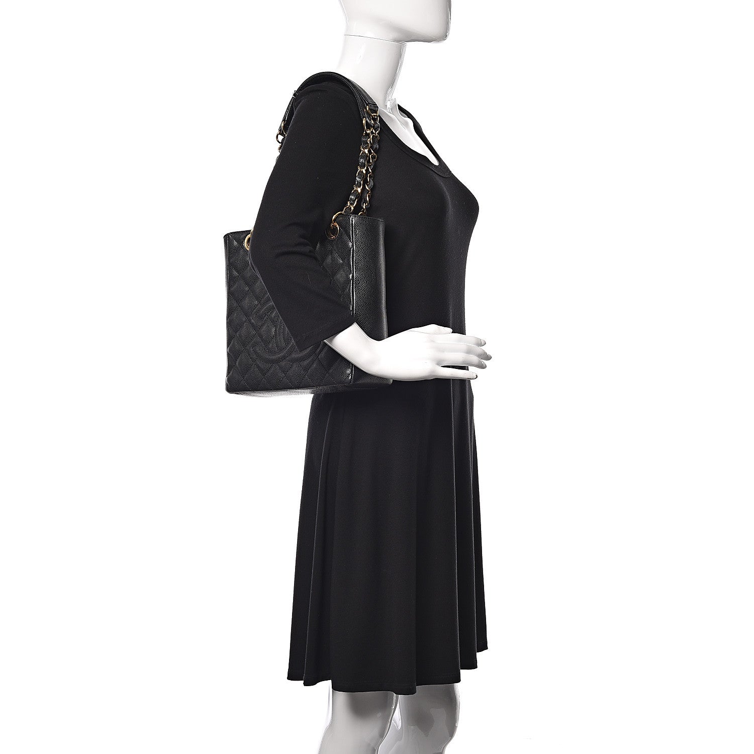 Chanel Caviar Quilted Petit Shopping Tote PST Black 2 of 12