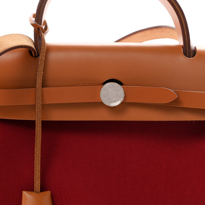 Hermes Vache Hunter Toile Herbag Zip 31 PM Rubis 9 of 12