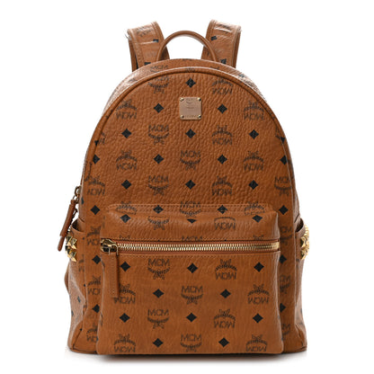 MCM Visetos Small Side Stud Stark Backpack Cognac 1 of 11