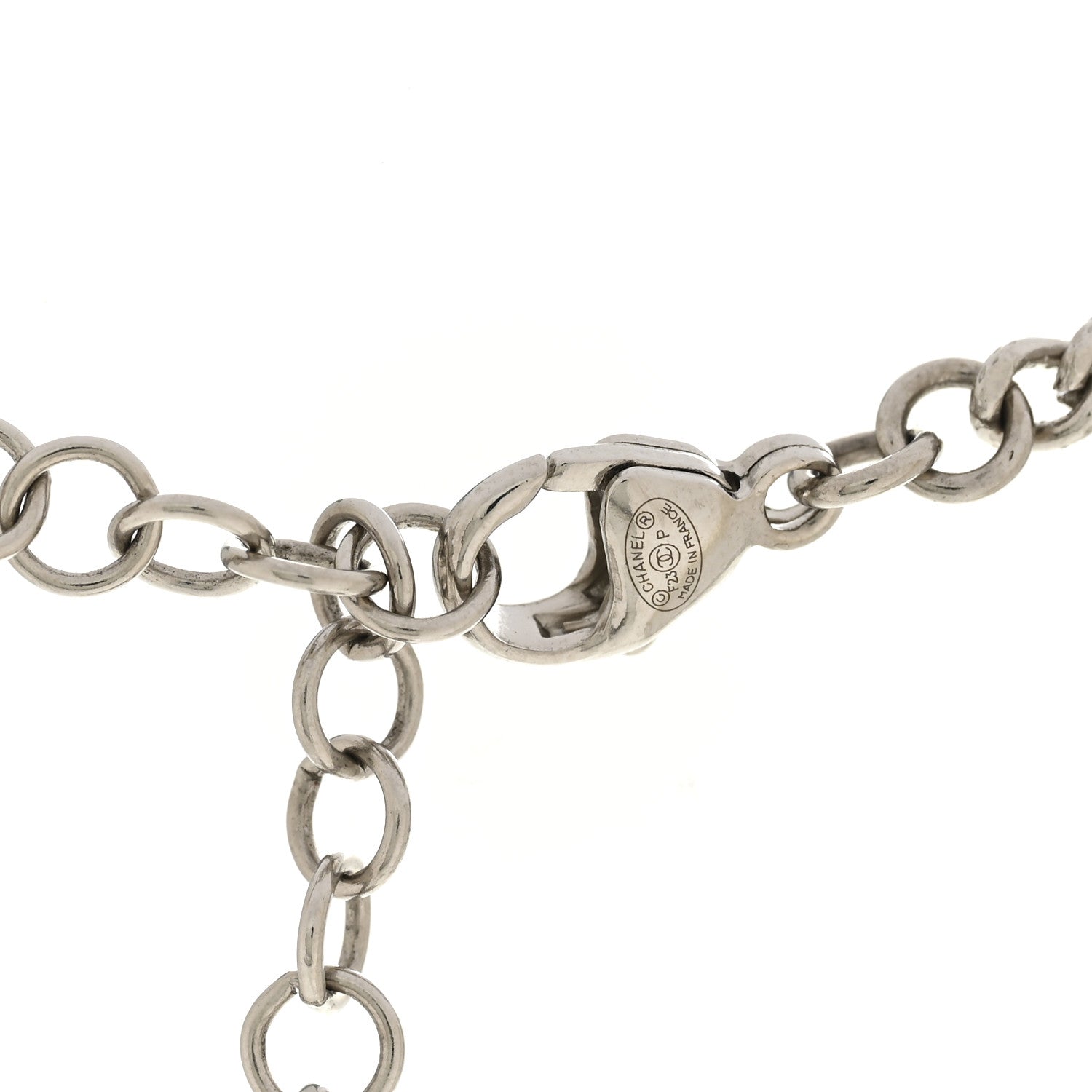 Chanel Crystal Pearl Star 5 CC Necklace Silver 5 of 6